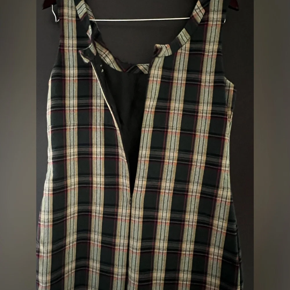 Vintage Y2K Old Navy Plaid Mod Pinafore Academia Mini Dress - Picture 11 of 12